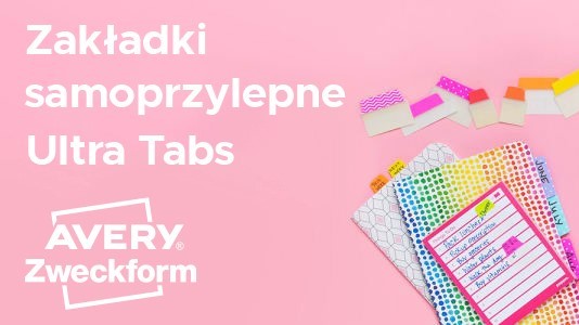 Zakładki samoprzylepne różowy baner informacyjny