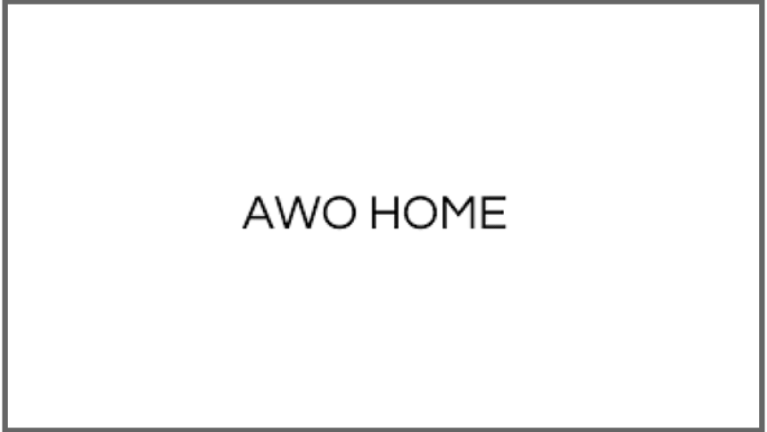 Czarnobiałe logo marki AWO HOME