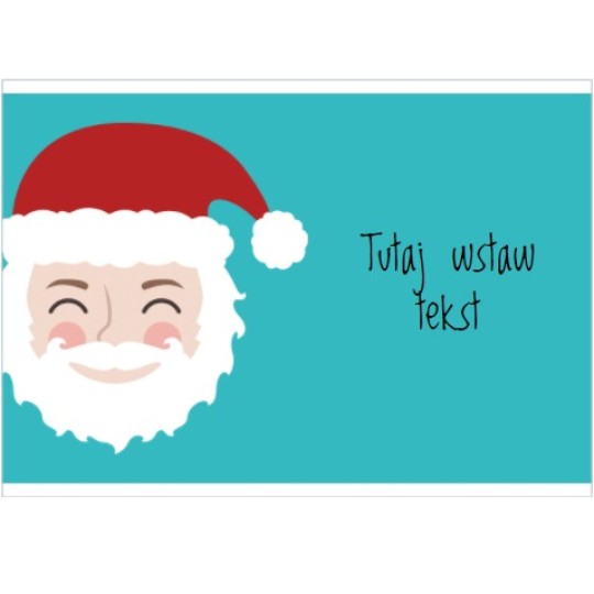 Szablon świątecznej etykiety adresowej z uśmiechniętym Mikołajem