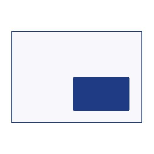 Infografika ukazujące umieszczenie etykiety adresowej o wymiarach 70x42