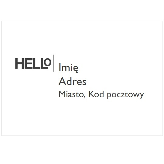 Szablon etykiety adresowej z napisem HELLO
