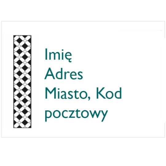 Szablon etykiety adresowej z emblematem karo