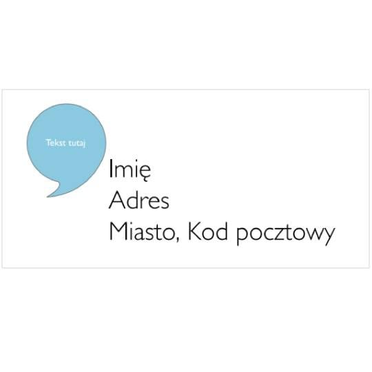 Szablon etykiety adresowej z dymkiem komiksowym
