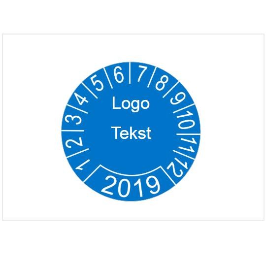 Szablon niebieskiej tabliczki inspekcyjnej z Twoim logo