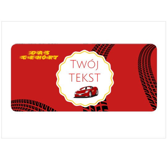 Szablon etykiety z samochodem wyścigowym