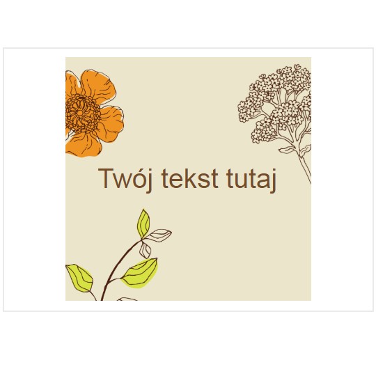 Szablon etykiety kwadratowej z kwiatami