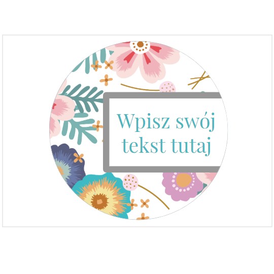 Szablon etykiety okrągłej z kwiatami