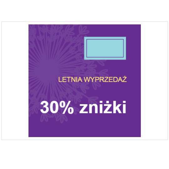 Szablon promocyjnej etykiety kwadratowej z napisem 30% zniżki
