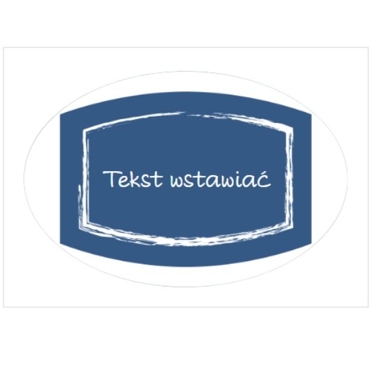 Szablon granatowej etykiety owalnej