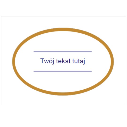 Szablon owalnej etykiety ze złotą ramką