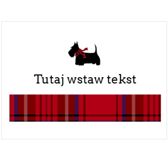 Szablon z pieskiem i szkocka krata