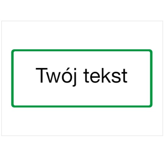 Szablon etykiety z cienką zieloną ramką