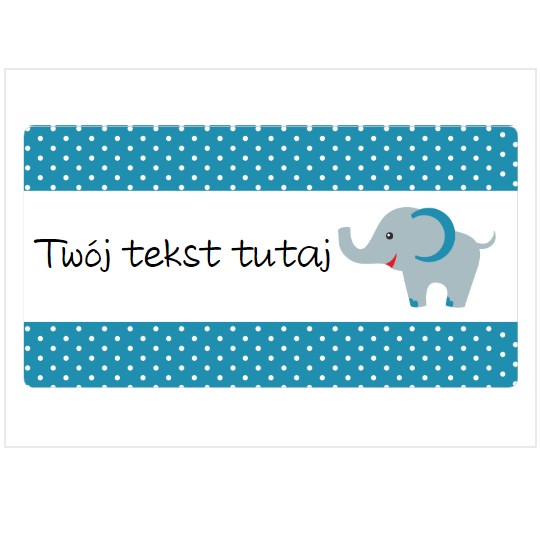 Szablon etykiet dla dzieci ze słonikiem