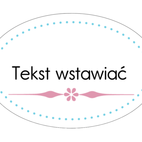Szablon białej owalnej etykiety na przyprawy z czerwonym ornamentem