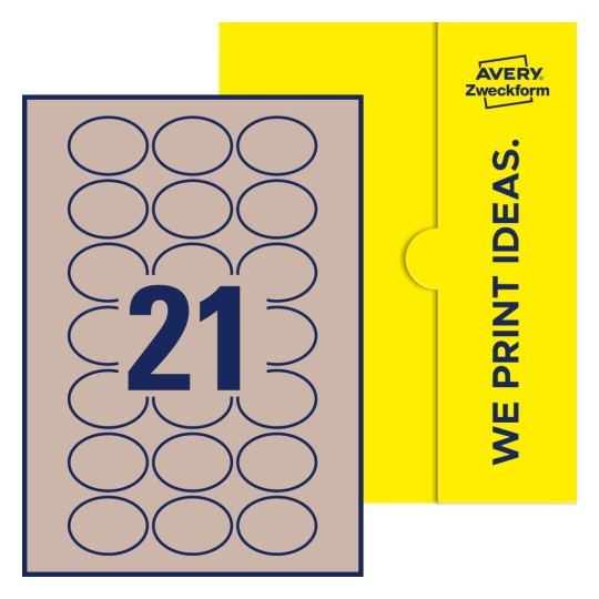 Etykiety owalne kraft 50x37 mm