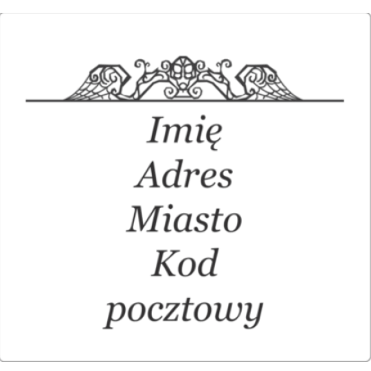 Elegancki szablon adresowy z ornamentyką