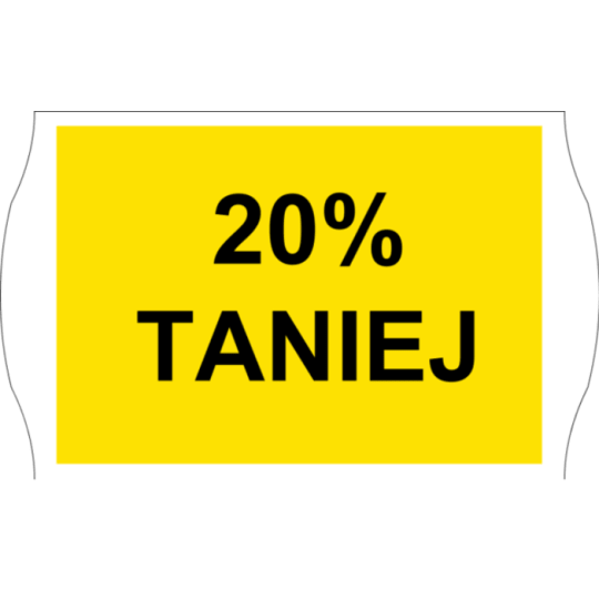 żółta etykieta 20% taniej