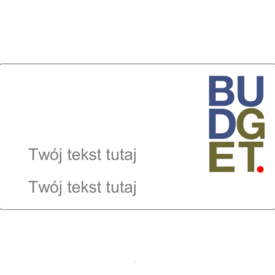 Szablon na etykiety na paczki z napisem Budget