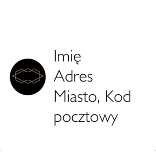 Szablon na etykiety na paczki z czarnym kołem