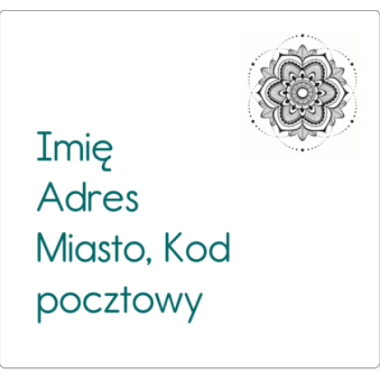 Szablon na etykiety na paczki z ozdobnym emblematem