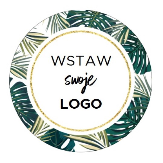 Szablon okrągłej naklejki z logo w motywie roślinnym