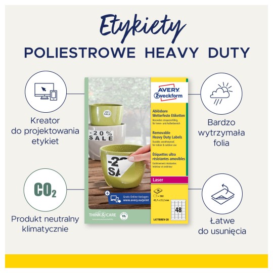 Etykiety foliowe usuwalne