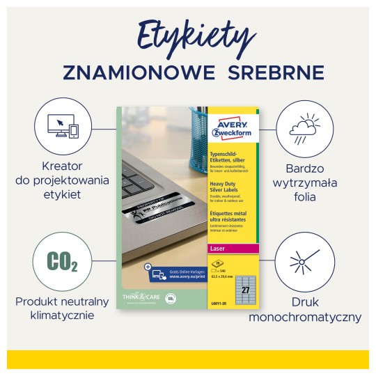 Etykiety znamionowe srebrne