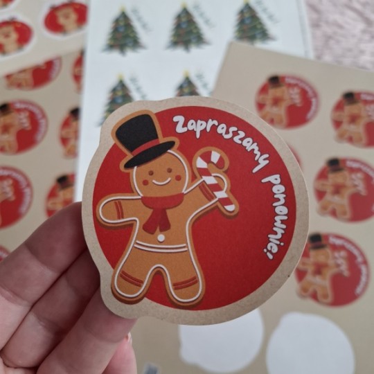 naklejki świąteczne we własnym kształcie