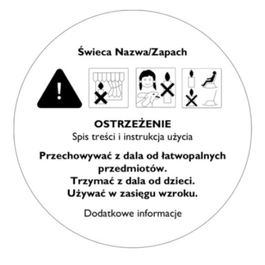 Szablon CLP zawierający wszelkie informacje ostrzegawcze i czarnobiałe piktogramy