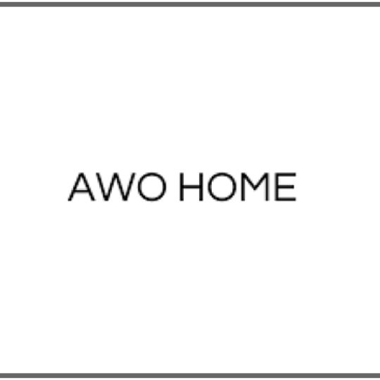 Czarnobiałe logo marki AWO HOME