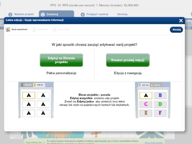 Projektowanie Online - kreator prostej edycji