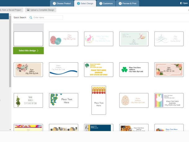 Projektowanie Online - wybierz projekt