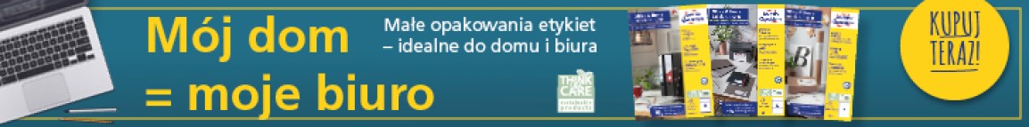 Baner pokazujący szczegóły całej oferty etykiet home office