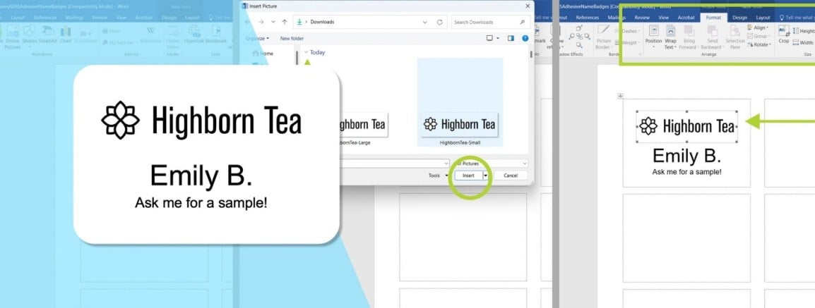Baner pokazujący różne okienka edycji tekst w programie Microsoft Word