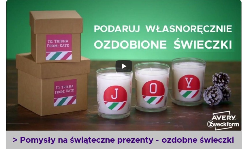 Grafika screena filmiku na YouTube opisującego jak ozdobić swoje świeczki w motywach świątecznych