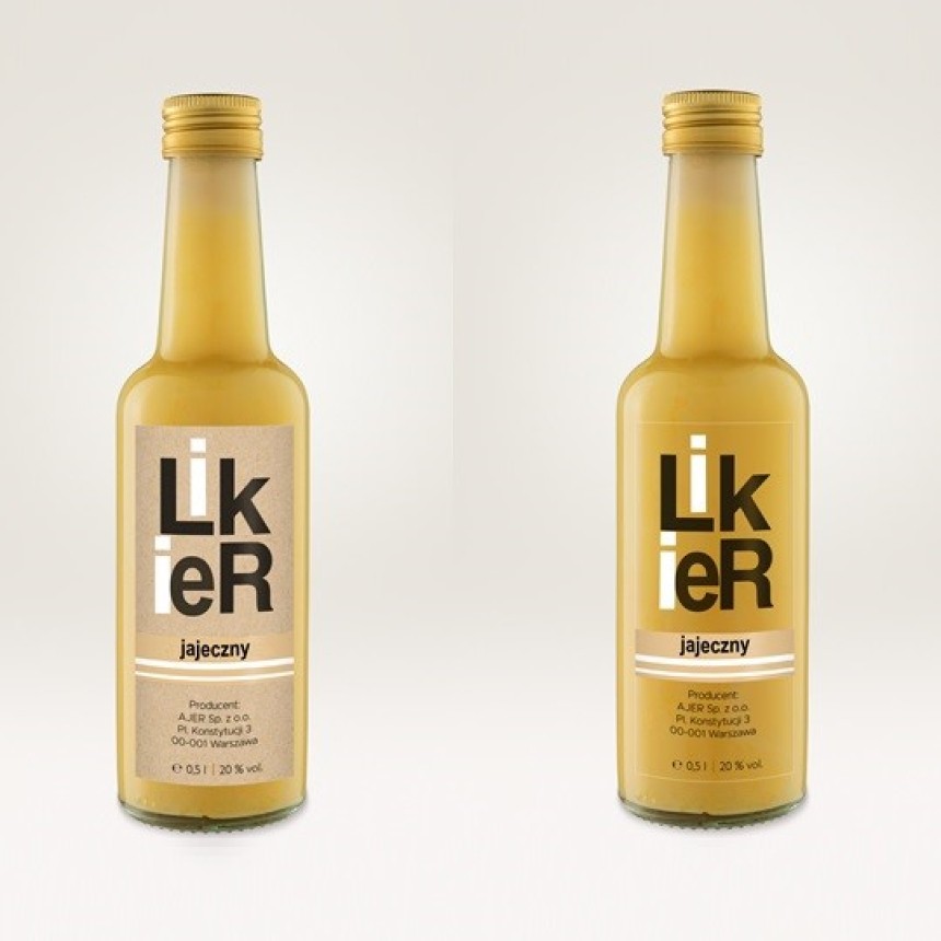 Likier z białym nadrukiem