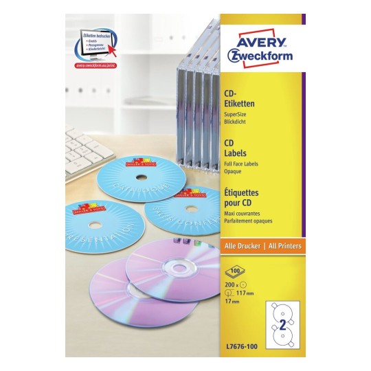 Étiquettes Adhésives Pour CD - Lot De 200 Étiquettes 117 Mm Par Kingsize