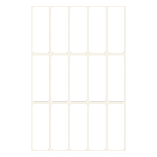 Rysunek pojedynczej kartki, Artykuł: 3076, Etykiety wielozadaniowe, Format: 38 x 14 mm, 15 etykiet/arkusz.