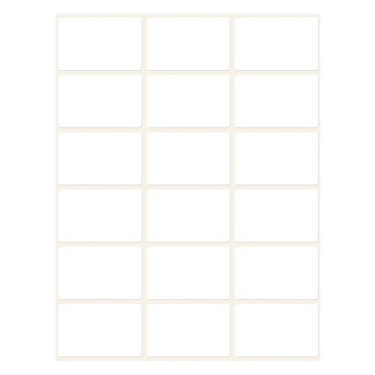 Rysunek arkusza pojedynczego, Artykuł: 3325, Etykiety uniwersalne, Format: 38 x 24 mm, 18 etykiet/arkusz