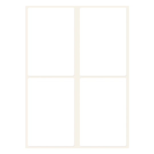 Ilustracja pojedynczego arkusza, artykuł: 3330, etykiety wielofunkcyjne, format: 80 x 54 mm, 4 etykiety/arkusz?