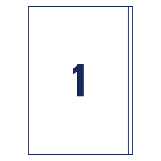 Rysunek wykrojnika pojedyncza kartka A4, artykuł: 3418, etykiety uniwersalne, format: 200 x 297 mm, 1 etykieta/arkusz?