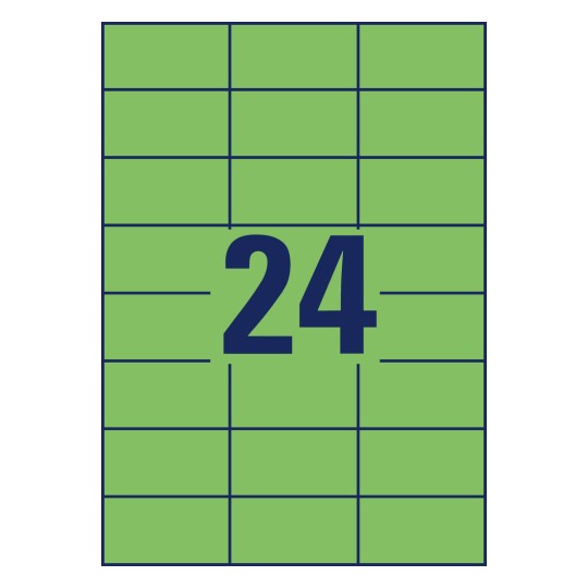 Rysunek wykrojnika pojedynczy arkusz A4, Artykuł: 3450, Kolorowe etykiety, Format: 70 x 37 mm, 24 etykiety/arkusz?