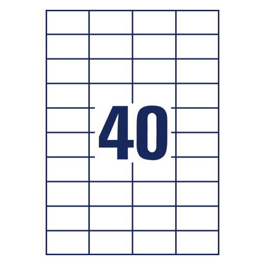 Rysunek wykrojnika pojedynczy arkusz A4, Artykuł: 3651-200, Etykiety uniwersalne, Format: 52,5 x 29,7 mm, 40 etykiet/arkusz?