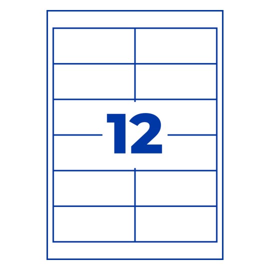 Rysunek wykroju pojedynczego arkusza A4, Artykuł: 3659, Etykiety uniwersalne, Format: 97 x 42,3 mm, 12 etykiet/arkusz?