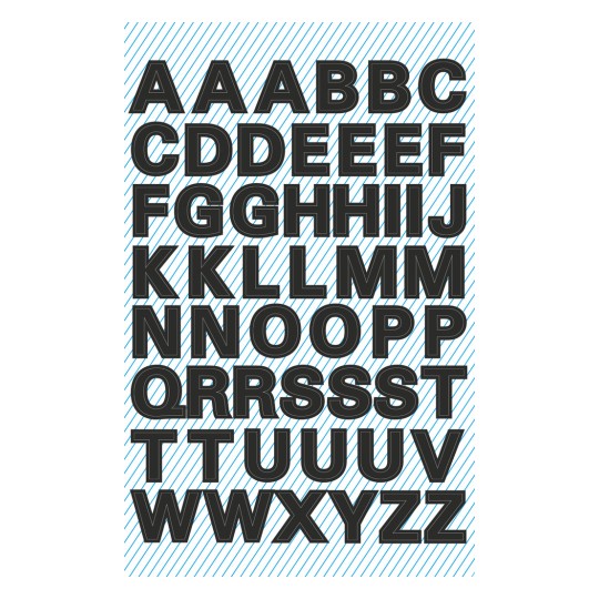 Obrazek pojedynczego arkusza, artykuł: 3780, etykiety literowe, format: 85 x 160 mm, 52 naklejki/arkusz?