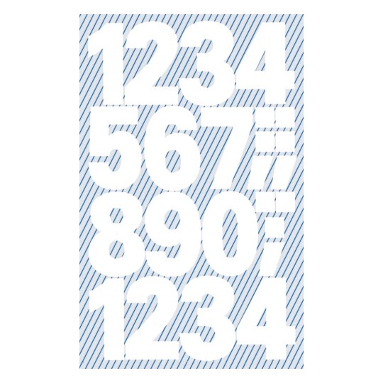 Rysunek pojedynczy arkusz, artykuł: 3787, etykiety z numerami, format: 85 x 160 mm, 14 naklejek/arkusz.