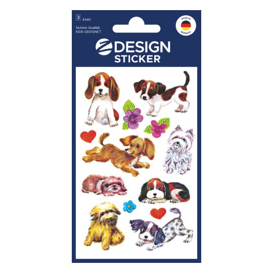 Opakowanie: Z-Design, Artykuł: 4340, Naklejki papierowe, 85 x 160 mm, Małe opakowanie, 24 naklejki / 3 arkusze