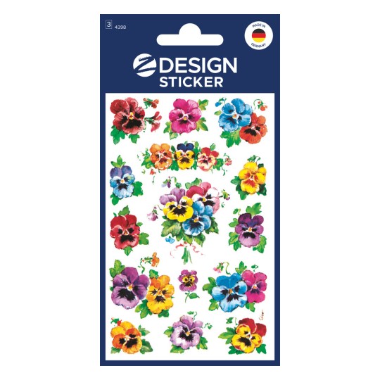 Opakowanie: Z-Design, artykuł: 4398, naklejki kwiatowe, 85 x 160 mm, małe opakowanie, 45 naklejek / 3 arkusze