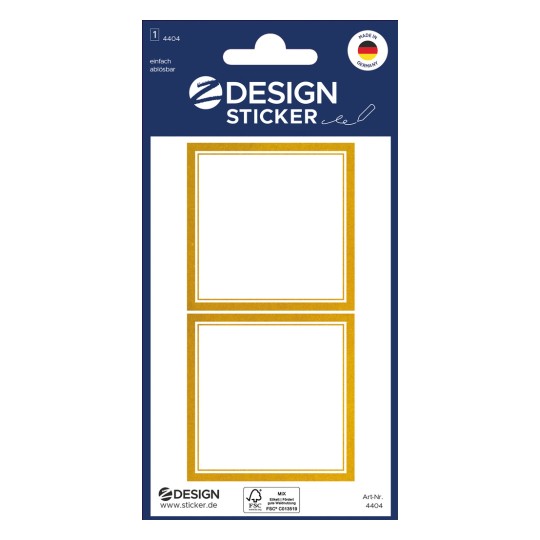 Szczegóły produktu: Z-Design, artykuł: 4404, naklejki do opisywania, 85 x 160 mm, małe opakowanie, 6 naklejek / 3 arkusze.