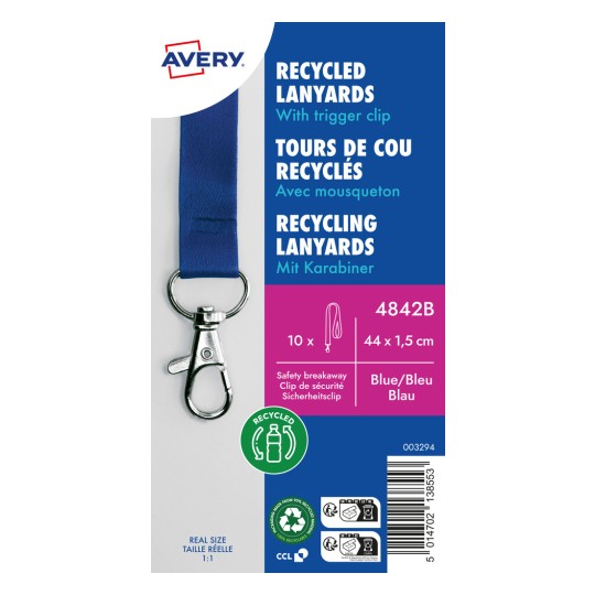 Obraz produktu: Avery Zweckform, artykuł: 4842B, smycz, 15 x 440 mm, małe opakowanie, 10 sztuk.